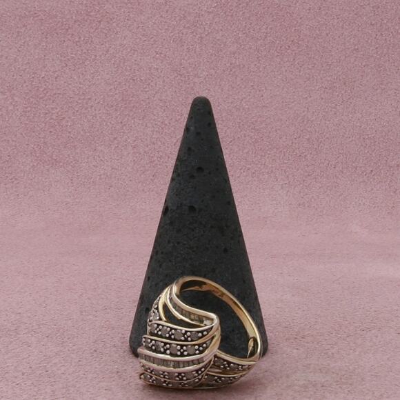 zales sterling silver diamond accent baguette crossover ring size 7 - Picture 3 of 3